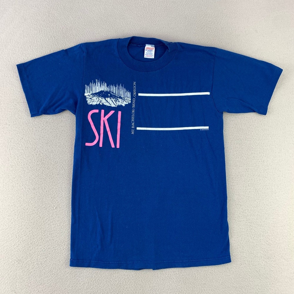 Vintage 90s Mt Bachelor T-Shirt Adult Small‎ Ski Graphic Tee Single Stitch Bend